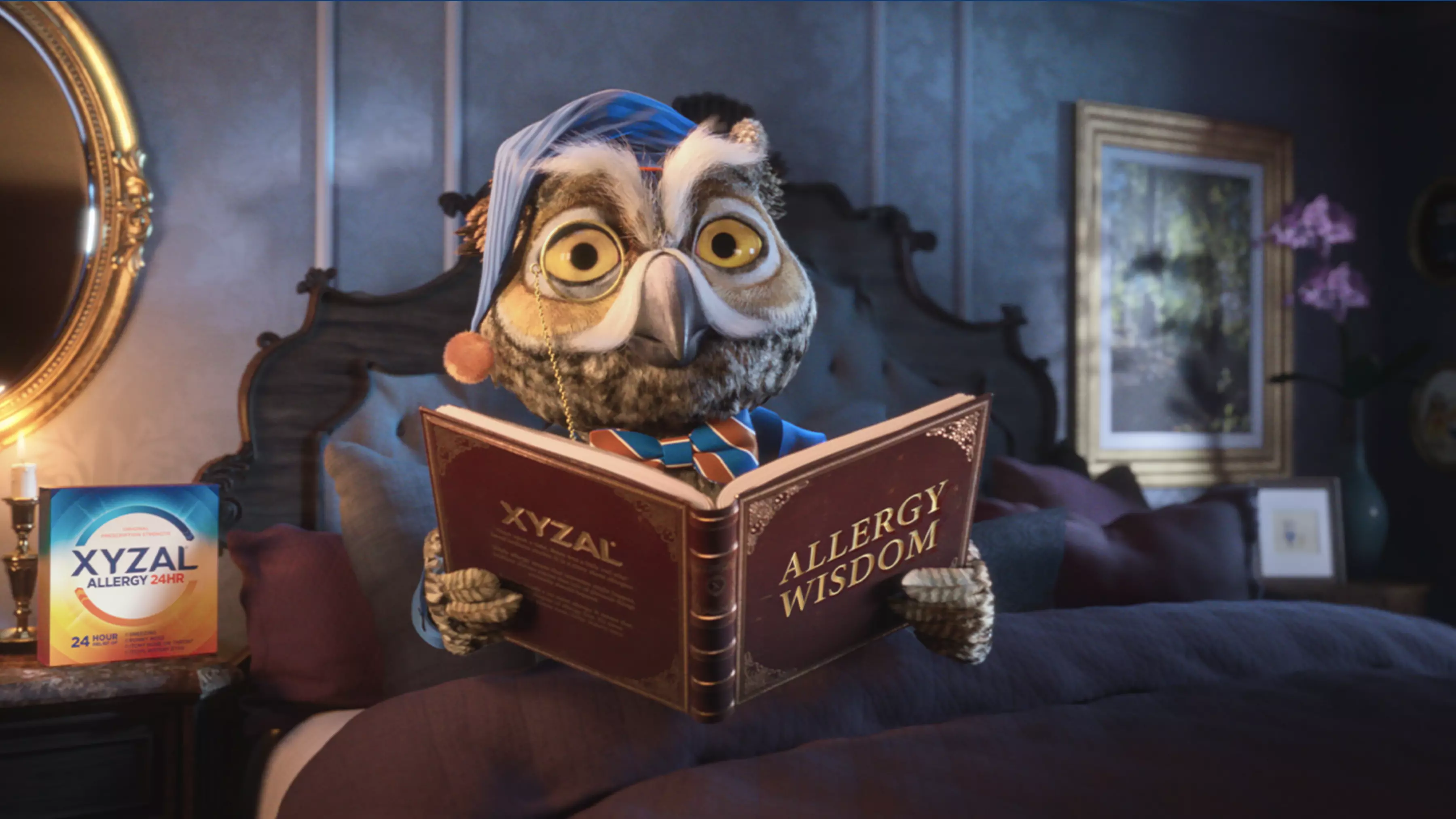 Nigel the owl reading a book